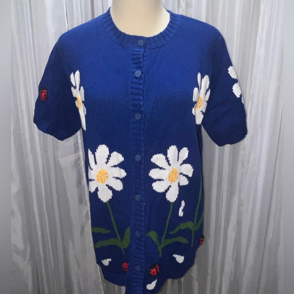NWT Vintage Ladybug Button Sweater